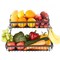 Matte Black Iron 2-Tier Countertop Fruit Basket with Detachable Baskets and Non-Slip Feet